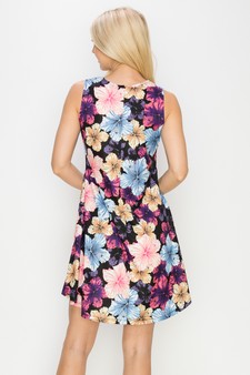 Women’s Assorted Hibiscus Sleeveless Dress style 3
