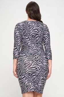 Women’s Wild At Heart Zebra Print Bodycon Dress style 3