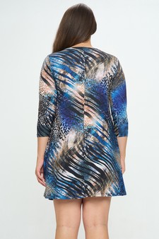 Womens Animal instinct Printed A-line Dress (XL only) style 3