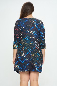 Women’s Floral Zig-Zag Printed Dress style 3