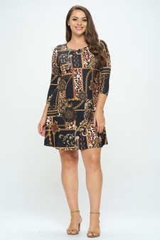Women’s Chain Link Printed A-line Dress (XL only) style 5