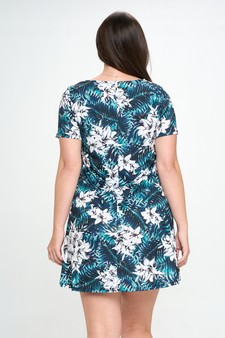 Women’s Tropical Flower Bunches A-line Dress style 3