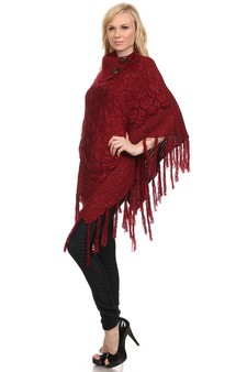 Women's Sequence Crochet Knit Poncho style 3