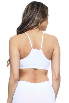 WOMENS WHITE COTTON SPORTS BRA L/XL style 4