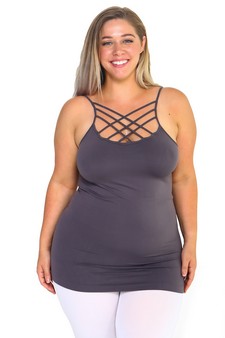 Womens Seamless Triple Criss-Cross Front Cami style 2