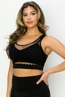 Women’s Racerback Seamless Fishnet Cropped Top style 2