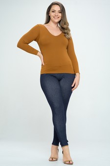 Women’s Seamless Reversible V-Neck Long Sleeve Top (New Version) style 5