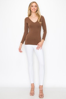 Women’s Seamless Reversible V-Neck Long Sleeve Top (New Version) style 4