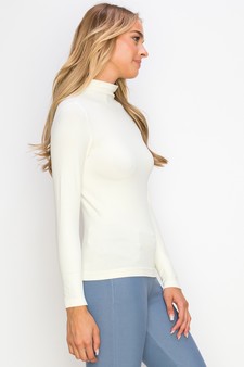 Women’s Bare Essential Seamless Mock Neck Long Sleeve Top style 2