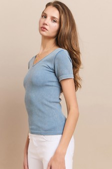 Reversible Short Sleeved Stonewashed Ribbed Tank style 2