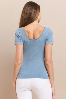 Reversible Short Sleeved Stonewashed Ribbed Tank style 3