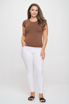 Women's Seamless Crew Neck Short Sleeve Top - Plus Size style 5