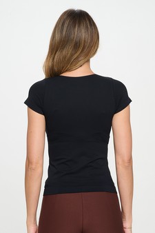 Women's Seamless Crew Neck Short Sleeve Top style 3