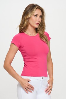 Women's Seamless Crew Neck Short Sleeve Top style 2