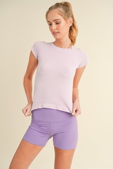 Women's Seamless Crew Neck Short Sleeve Top style 4