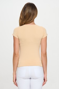 Women's Seamless Crew Neck Short Sleeve Top style 3