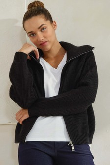 Women’s Luxe Funnel Neck Cardigan style 4