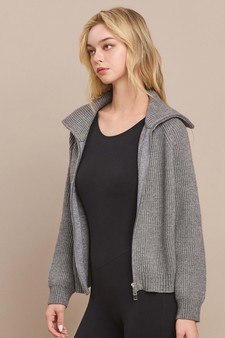 Women’s Luxe Funnel Neck Cardigan style 2