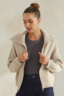 Women’s Luxe Funnel Neck Cardigan style 4