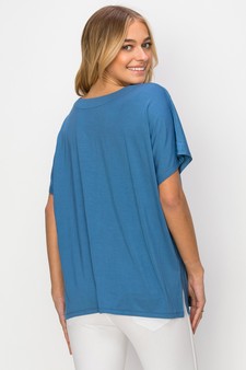 Women's Short Sleeve V-Neck Oversized Top style 3