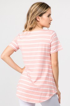 Women's Short Sleeve Striped Tunic Top style 3