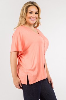 Women's Simple Button Up Short Sleeve Top style 2
