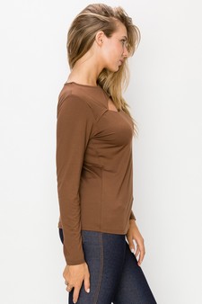 Women’s Essential Cut-out Crew Neck Top style 2