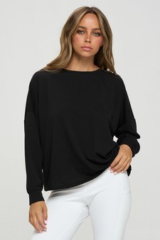 Women’s Oshun Cutout French Terry Long Sleeve Top style 2