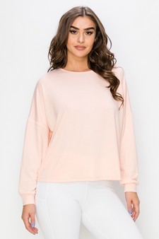 Women’s Oshun Cutout French Terry Long Sleeve Top style 2