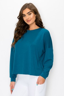 Women’s Oshun Cutout French Terry Long Sleeve Top style 3