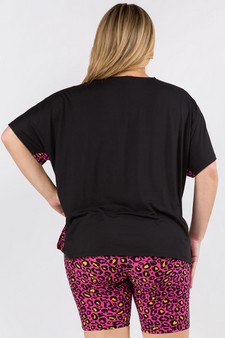 Women's Contrasting Leopard Printed Loungewear Top style 3