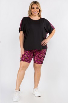 Women's Contrasting Leopard Printed Loungewear Top style 4