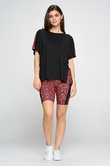 Women's Contrasting Leopard Printed Loungewear Top style 4
