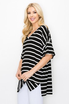 Women’s Striped Oversized Short Sleeve Top style 2