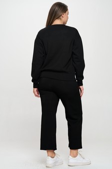 Solid UltraComfy Sweatshirt & Straight Leg Pant Set style 3