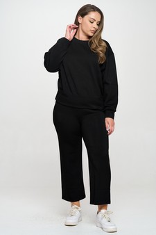 Solid UltraComfy Sweatshirt & Straight Leg Pant Set style 6