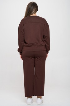 Solid UltraComfy Sweatshirt & Straight Leg Pant Set style 3