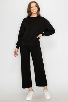 Solid UltraComfy Sweatshirt & Straight Leg Pant Set style 4