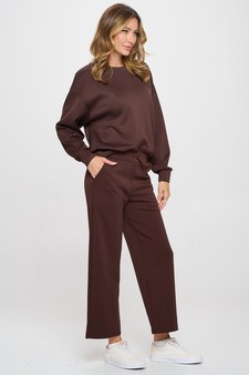 Solid UltraComfy Sweatshirt & Straight Leg Pant Set style 2