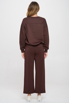 Solid UltraComfy Sweatshirt & Straight Leg Pant Set style 3