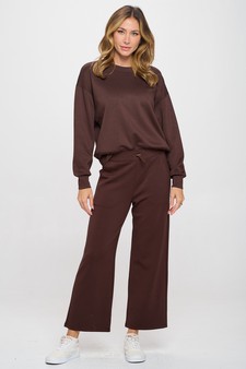 Solid UltraComfy Sweatshirt & Straight Leg Pant Set style 5