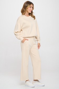 Solid UltraComfy Sweatshirt & Straight Leg Pant Set style 2