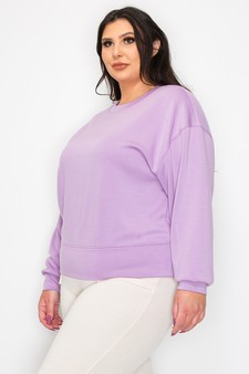 Women’s Solid Crewneck Scuba Sweatshirt (XL only) style 2