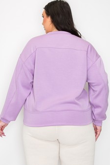 Women’s Solid Crewneck Scuba Sweatshirt (XL only) style 3