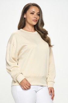 Women’s Solid Crewneck Scuba Sweatshirt (XL only) style 2