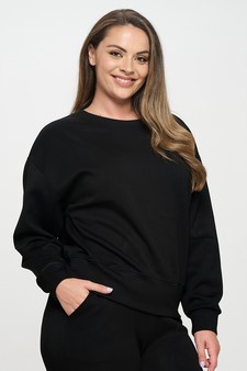 Women’s Solid Crewneck UltraComfy Sweatshirt style 2