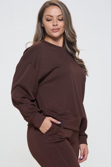 Women’s Solid Crewneck UltraComfy Sweatshirt style 2