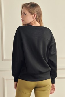 Women’s Solid Crewneck Scuba Sweatshirt style 3
