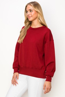 Women’s Solid Crewneck Scuba Sweatshirt style 2