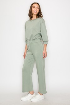 Women's UltraComfy Cropped Sweatshirt & Straight Leg Pant Set style 2